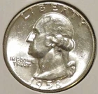 Silver Quarter - Washington - 1958 (UNC from fresh roll.  Spotty.) [910]