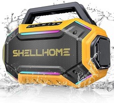 Bluetooth 6.0 Speakers , 80W Peak Loud Speaker with Bass, 30H Playtime yellow 