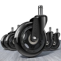 BüRostuhl Rollen 11Mm X 22Mm 5Er Set Hartbodenrollen Gummi Schwarz FüR Parkett