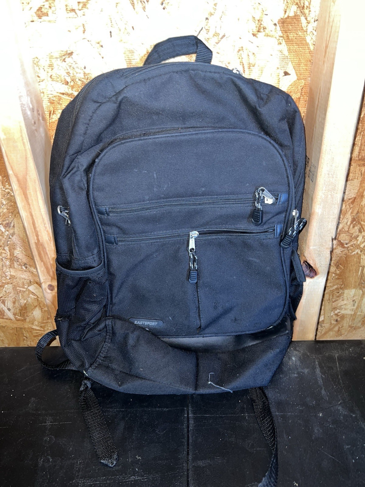 Eastsport Black Backpack Zip Closure, Outer Pockets, Adjustable Straps Travel
