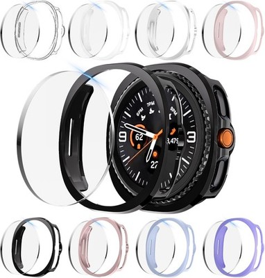 4-Pack Protective Case with Screen Protector for Samsung Galaxy Watch 8 44mm