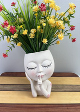 Lady Face Planter Pots Head Shaped Planter Cute Flower Vase Great Gift SHHH!