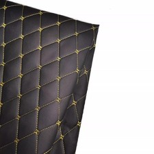 Faux Leather Foam Quilted Vinyl Diamond Fabric for Car Seats Upholstery 59" Wide