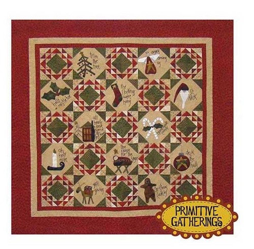 HOME FOR THE HOLIDAYS - Primitive Gatherings - Quilt Kit Wool Appliqué 64”x64”