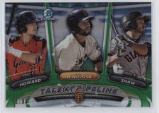 2018 Bowman Talent Pipeline Green Refractor 53/99 Chris Shaw CJ Hinojosa 0t2