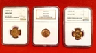 1939D MS67 RD, 1945S MS67 RD, & 1953D MS65RD Lincoln Cents NGC