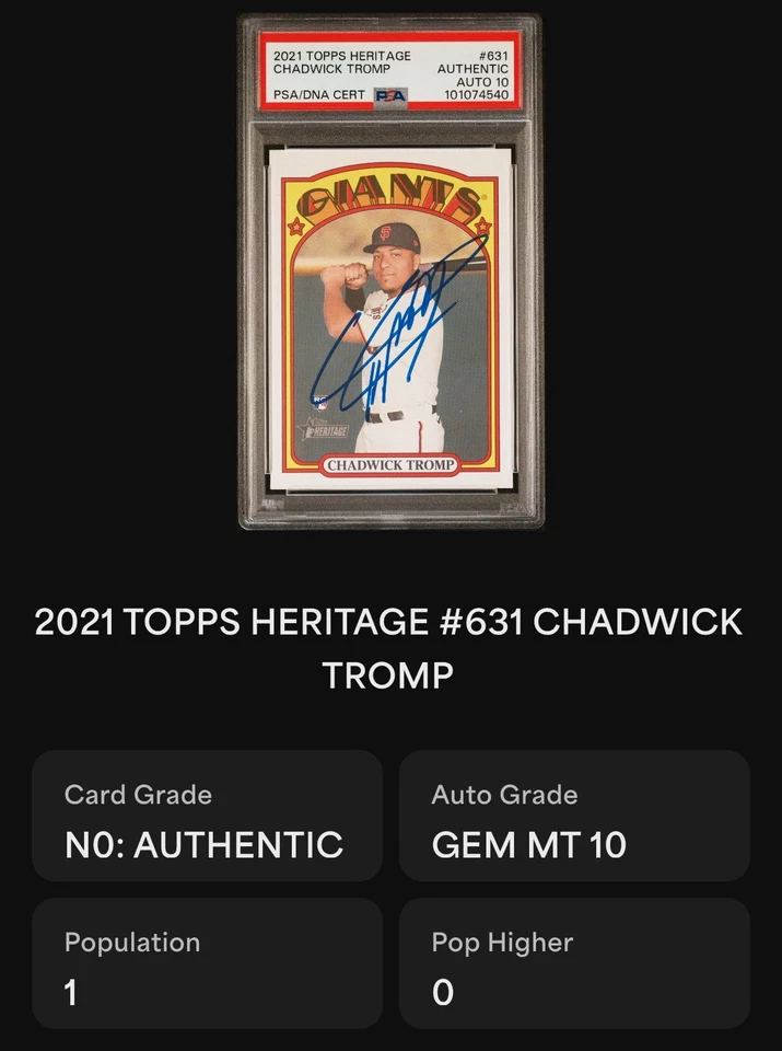 2021-22 Topps Heritage High Number #631 CHADWICK TROMP Auto | PSA 10 Authentic - Image 4 of 4