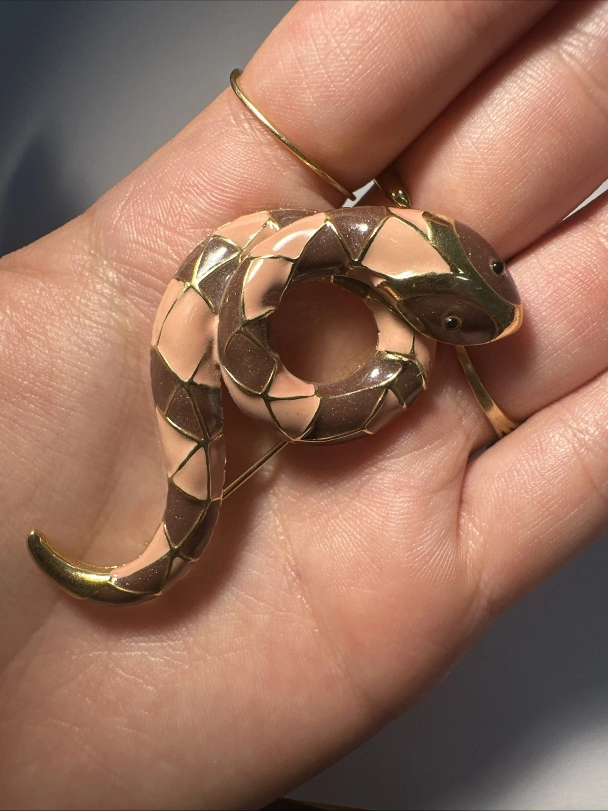 Broche, Serpent, Rose/ Violet Doré  Bijoux Fantaisie