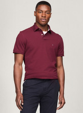 Tommy Hilfiger Men 1985 Slim Fit Polo Shirt Deep Rouge Size M