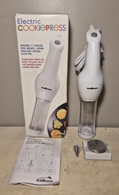 FREE SHIPPING Salton Electric Cookie Press CKM25 Complete New Open Box 