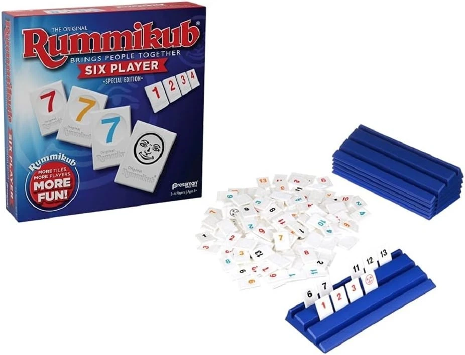 Rummikub Game Six Player Edition Rummy Tile Set with Extra Racks for 2-6 Players - Image 4 of 4