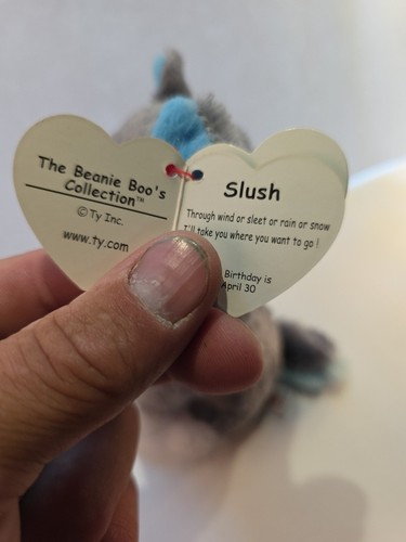 TY Beanie Boos 6" SLUSH Husky cane peluche peluche giocattolo MWMTs Ty etichette cuore - Foto 8 di 10