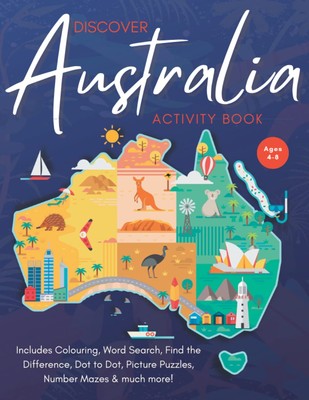 Discover Australia Activity Book - includes Dot to Dot, Spot the Difference, Maz