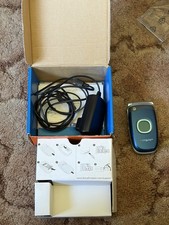 Sony Ericsson Z300a Flip Phone Cingular Blue w/ Box Charger Untested Vintage