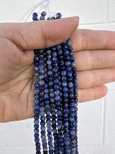 South Africa Blue Gemstone Beads Smooth Round 4mm 15" Strand 90 Beads