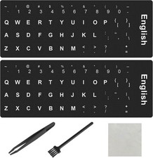 2PCS English Keyboard Stickers, Universal Replacement English Keyboard Letter wi