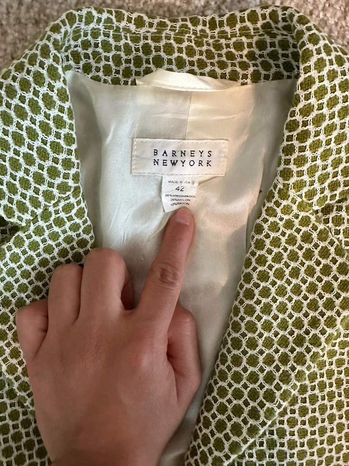 Barneys Нью-Йорк юбка костюм комбинированный зеленый размер 42/6 сделано в Италии ретро винтажный - Изображение 2 из 4