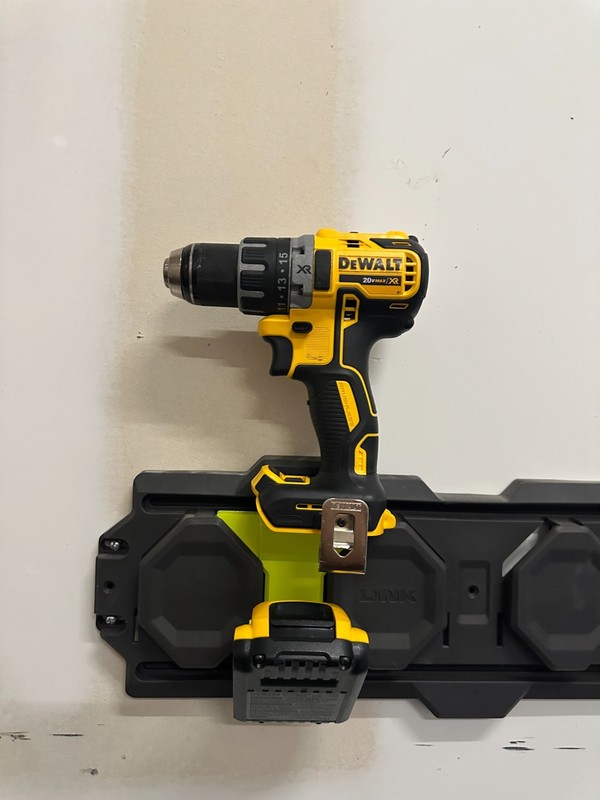 Ryobi Link compatible dewalt tool and battery holder