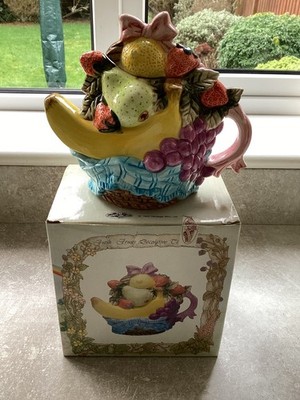 Vintage Keramik Heritage Mint Obstkorb Teekanne 1993 Keramik handbemalt NEU