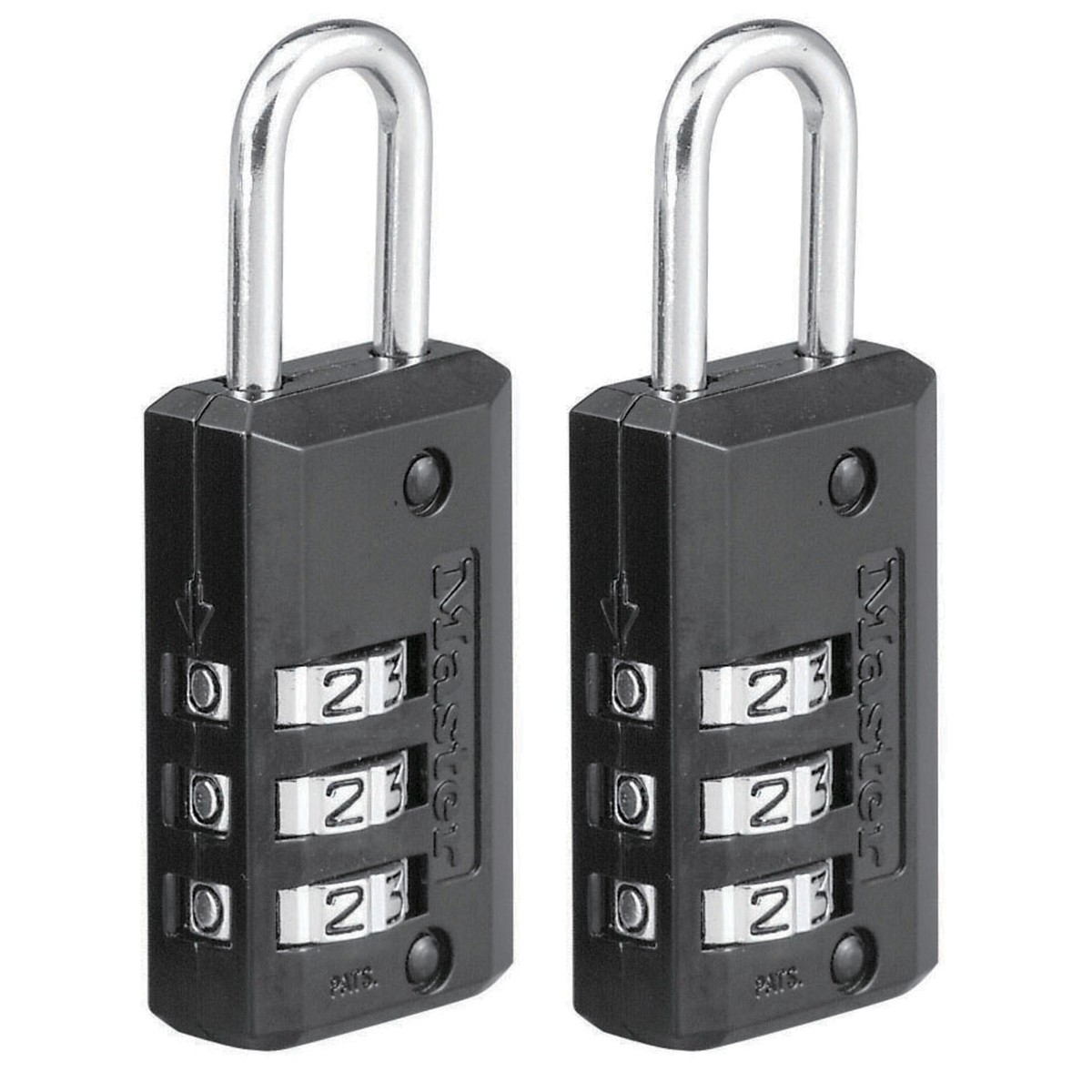 Cadenas à combinaison Master Lock 646EURT en zinc noir 20mm pour bagages et casiers