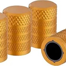 Tire Valve Stem Caps, Black, 4 pcs/Pack, Anodized Aluminum Tire Valve Cap Set, C