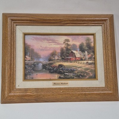Thomas Kinkade Framed Artwork ''Sunset at Riverbend Farm'' Read