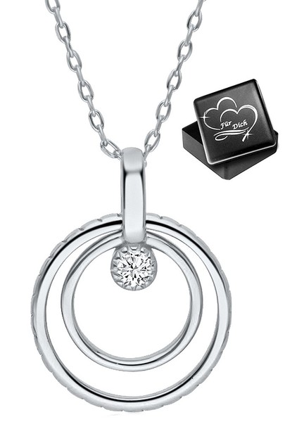 Modische Kette Mit Runden AnhäNger 925 Silber Schmuck Geschenk FüR Ehefrau Damen-image