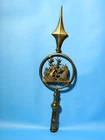 19thC Heraldry 2 Family LIVERY Crests Friendly Society Brass Pole Head