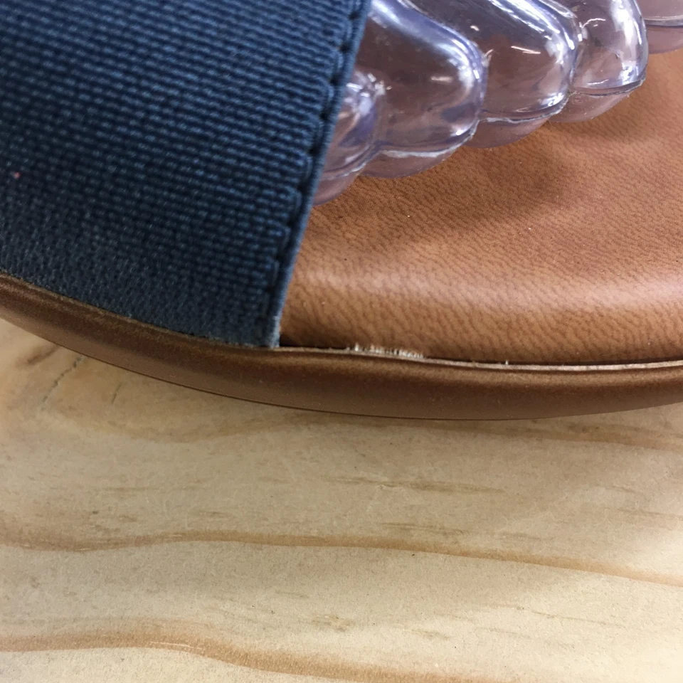 Sandalias Italianas para Mujer 8 Hachi Slide Azul Sin Cordones Informales Tacones de Cuña Foto 4 de 4