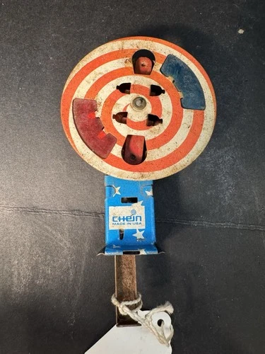 J. Chein & Co. Tin Mechanical Sparkler Spinner Litho July 4th Toy 1950’s Vintage