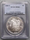 BU GEM 1880-s Silver MORGAN Dollar.  PCGS MS66.  #108 m