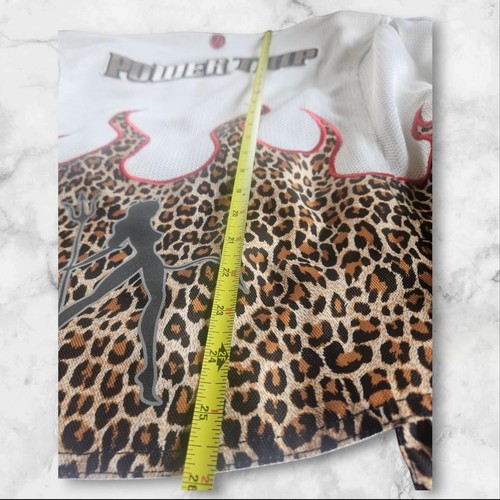 Power Trip Women's 2XL Padded Motorcycle Biker Jacket White Leopard Flames Print - Picture 19 of 19