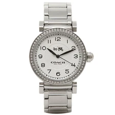 COACH Women's Madison Fashion 36mm Bracelet Watch White/Stainless Steel Watch