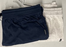 Eddie Bauer Men's Lounge Short 2 PACK Modal Blend Stretch BLUE/WHITE Pockets XXL