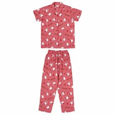 Sanrio Characters Hello Kitty Short-Sleeve Pajamas Gingham Red L JP LTD Original
