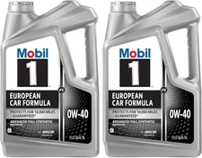 Mobil 1 Full Synthetic Motor Oil, 0W-40, European Car Formula, 5Quart, Pack of 2