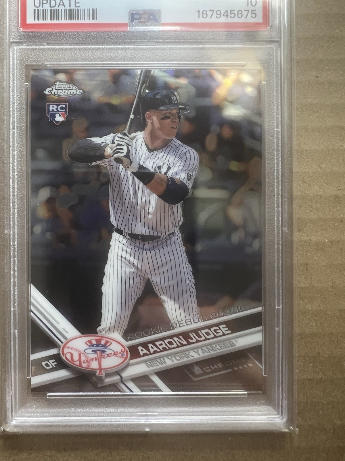 2017 Topps Chrome Update #HMT50 Aaron Judge PSA 10 Rookie RC New York Yankees