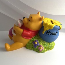 Vintage Disney Winnie the Pooh & Piglet Hunny Honey Pot Vinyl Coin Piggy Bank