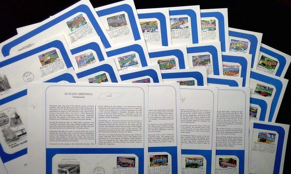 2002 50 State Greetings Sc 3561-3610 FDC PCS American culture history landmarks - Image 3 of 4