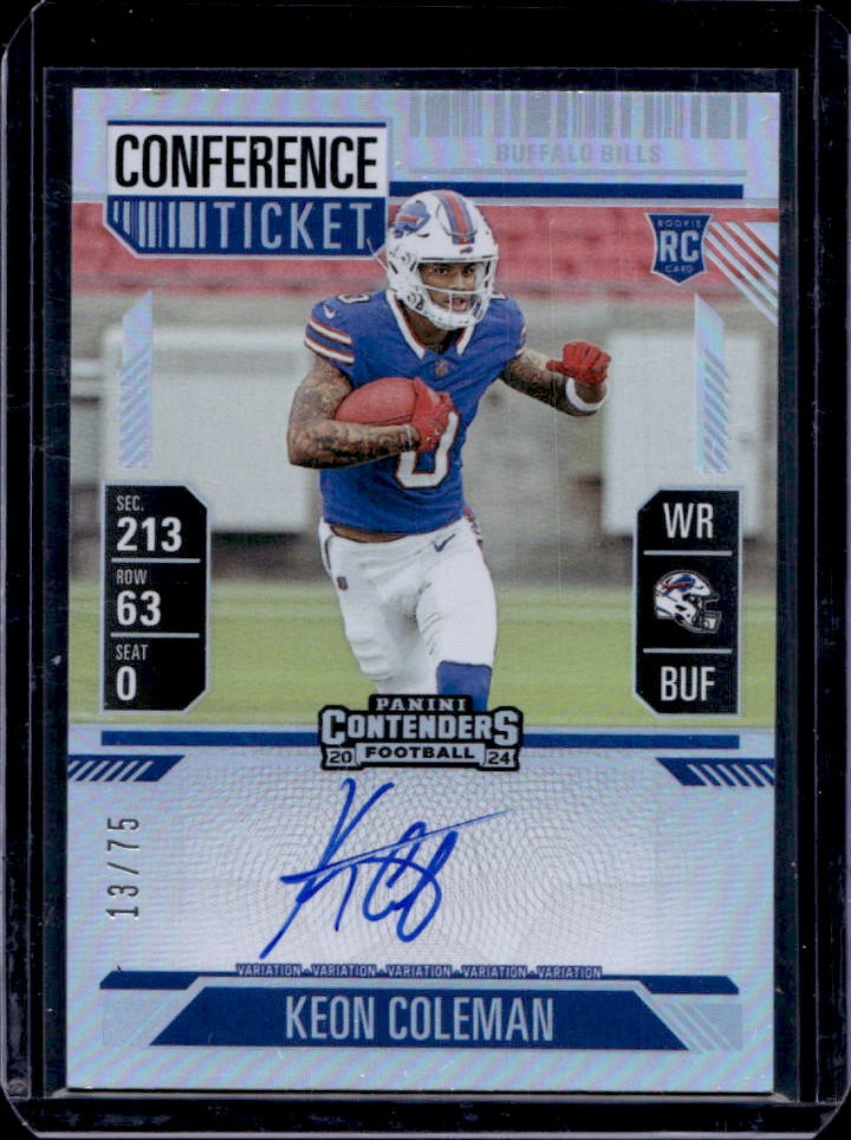 2024 Contenders Keon Coleman Rookie Ticket Auto Conference #13/75 Bills