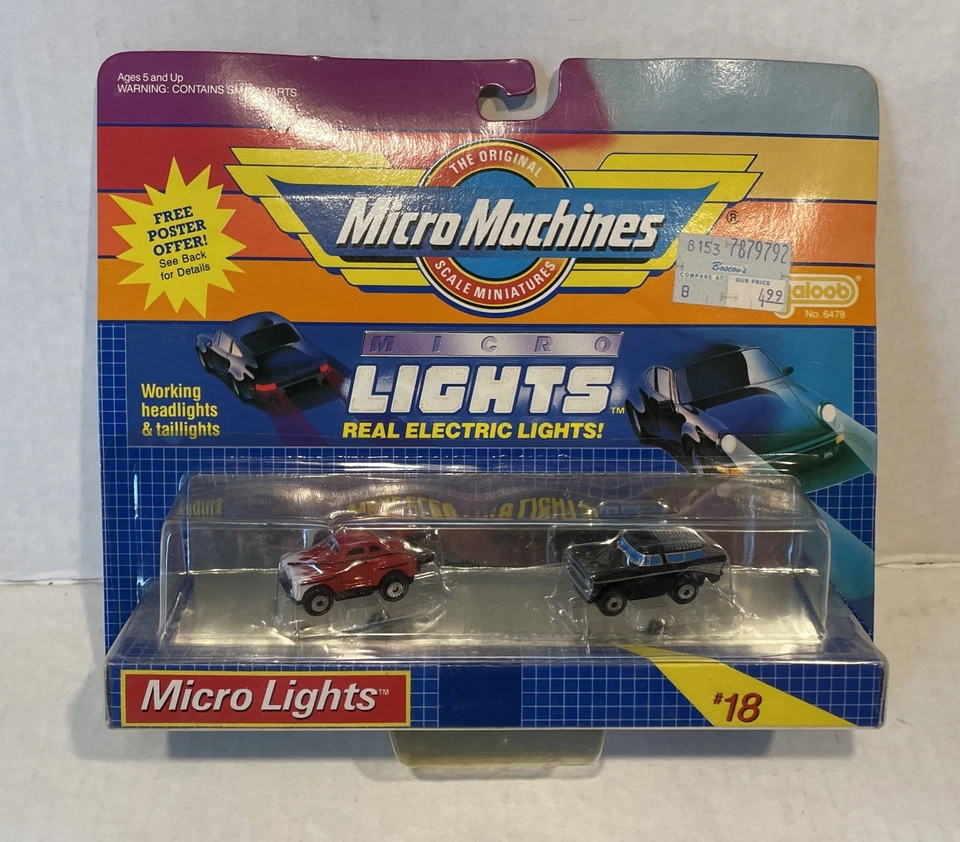 Micro Machines Vintage Lot Heavy Workers #4 Lights #18 1989 Sealed MOSC New - Image 3 of 4
