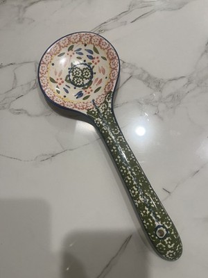 Temptations Wide Spoon Rest, Traditional, Old World GREEN