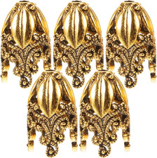 5Pcs Bracelets Flower Bead Caps, Alloy Spacer Beads for DIY Jewelry Making Tasse