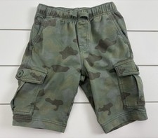 Boys TEA Collection Sz 6 Cargo Shorts Cotton Pull On Waist Green Camo