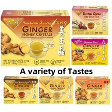 Instant Ginger Honey Crystals, A Variety of Tastes,10 Sachets, Health Ginger Tea