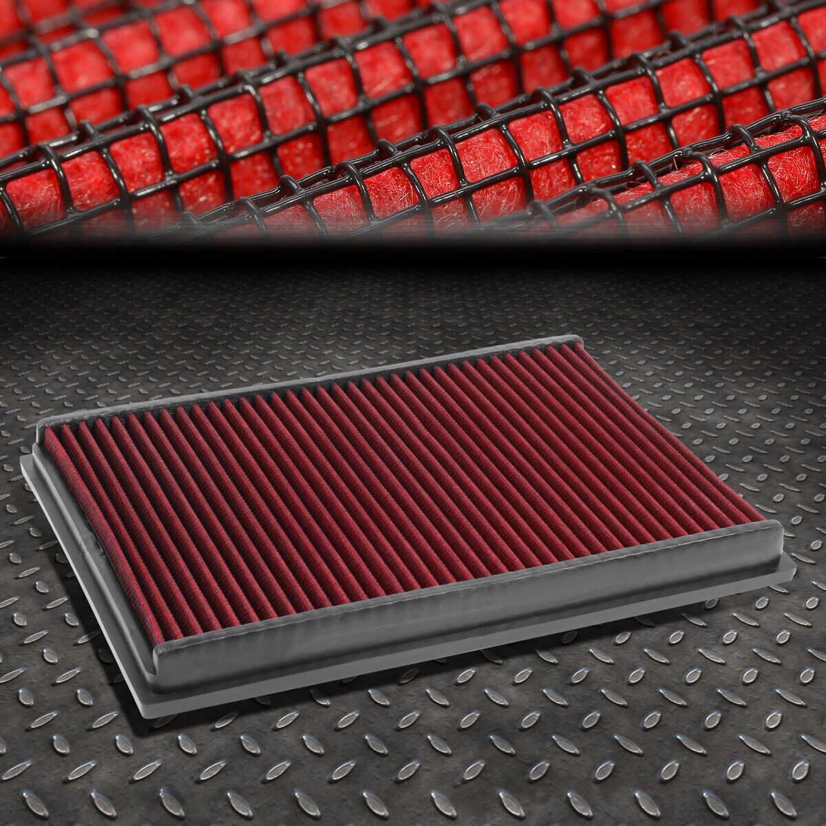 FOR 10-15 MERCEDES AMG SLS RED REUSABLE/DURABLE ENGINE AIR FILTER INTAKE PANEL