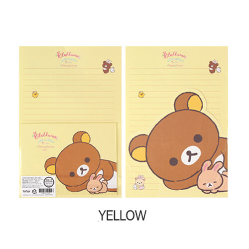 1x Rilakkuma Bear Letter set - 4sh Lined Writing Stationery Paper 2sh Envelope - Photo 6/12