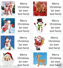 40x Personalised K Christmas/Xmas/gift tags/gift labels/stickers/party/cake/bag 