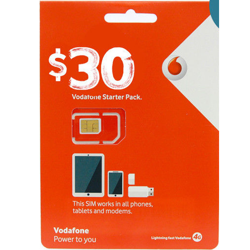 NEW AUSTRALIAN VODAFONE MULTIFIT PREPAID MOBILE 30 STARTER KIT IPHONE
