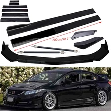For Honda Civic &Si 78.7" Side Skirt Rear Front Bumper Lip Splitter